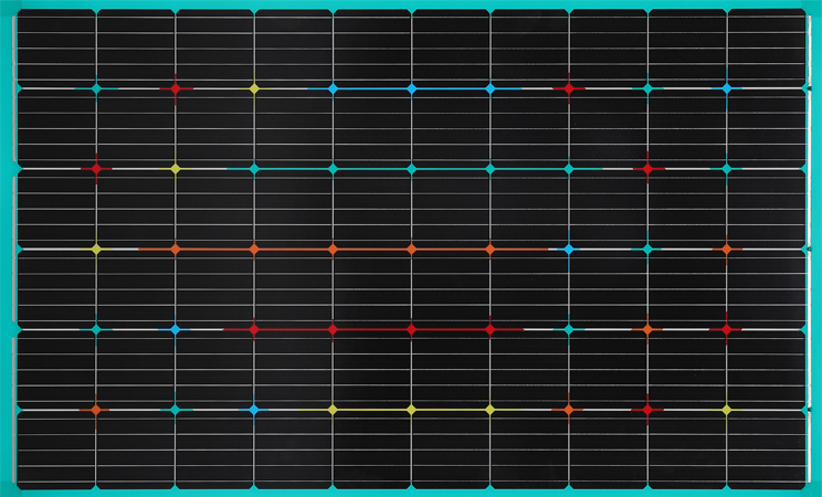 Pannello solare fotovoltaico bipv colore verde doppio vetro